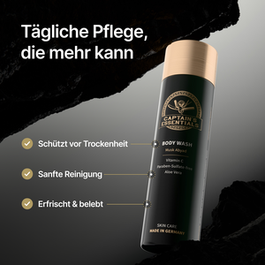 Vorteile Captain's Essentials Body Wash – sulfatfrei, parabenfrei, vegan