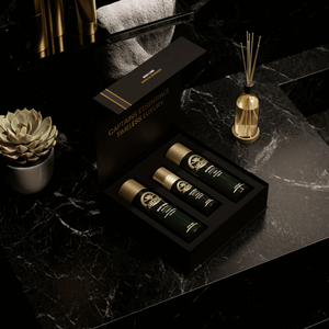 Captain's Essentials Geschenkbox geöffnet – Shampoo, Body Wash und Face Cream Innenansicht